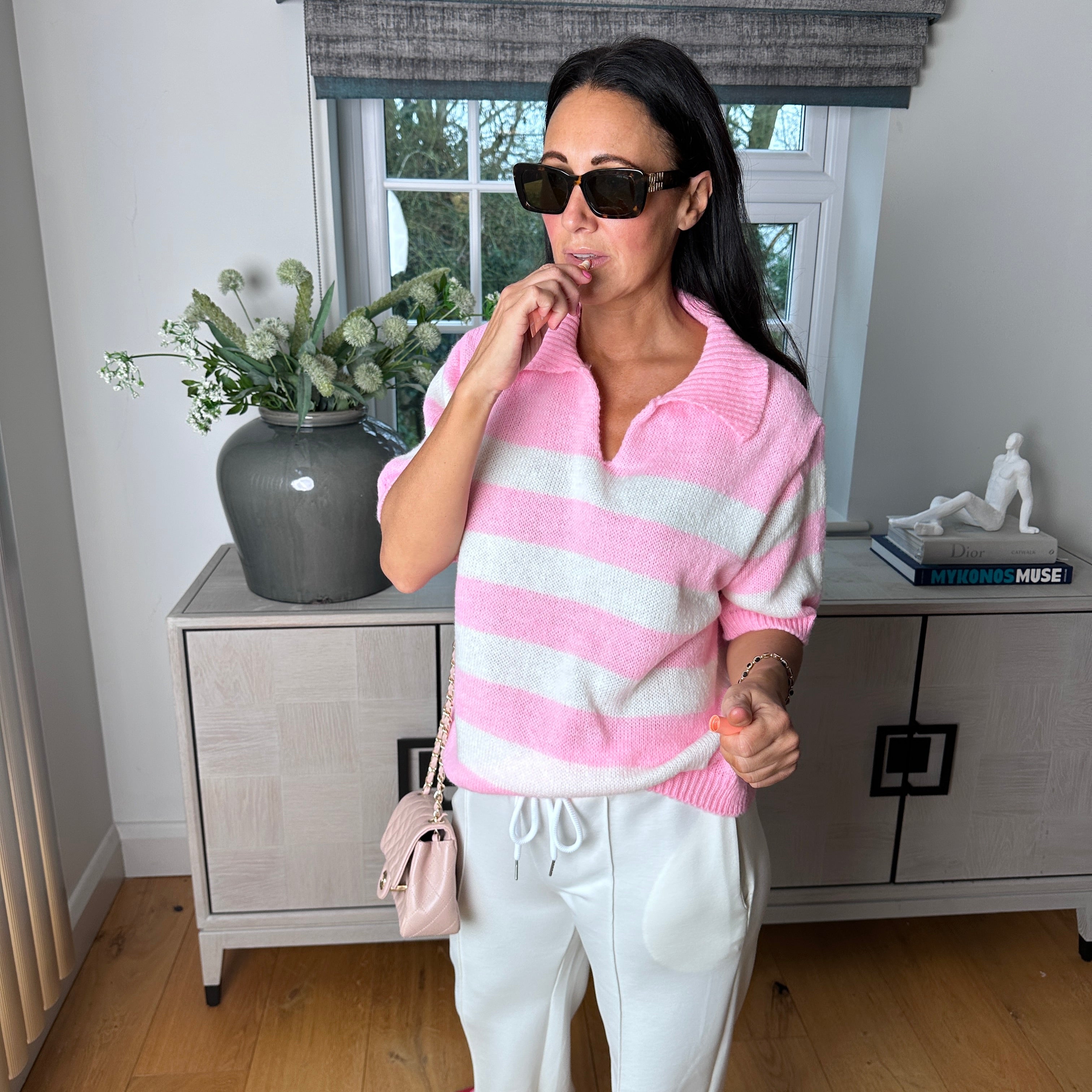 Agnes Polo Knit - Blush Boutique Essex