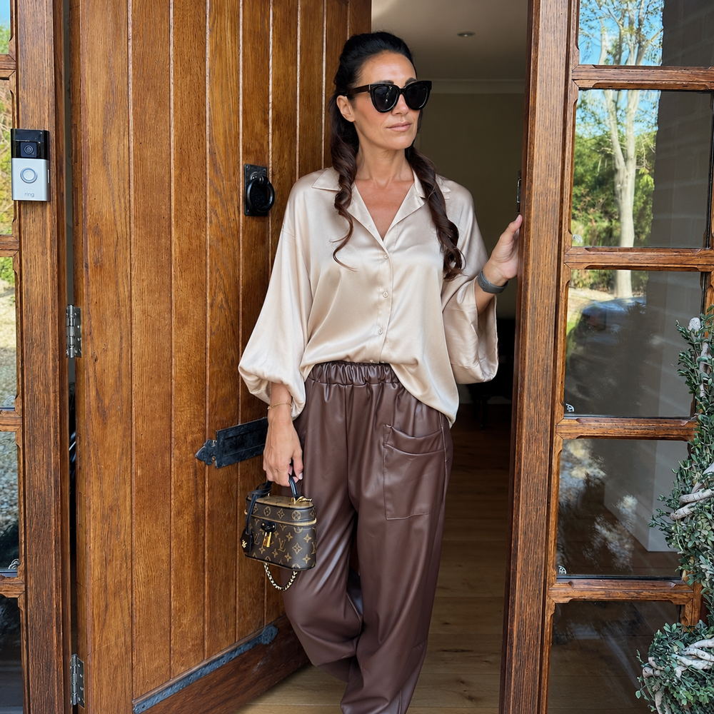Sisi Satin Shirt - Blush Boutique Essex