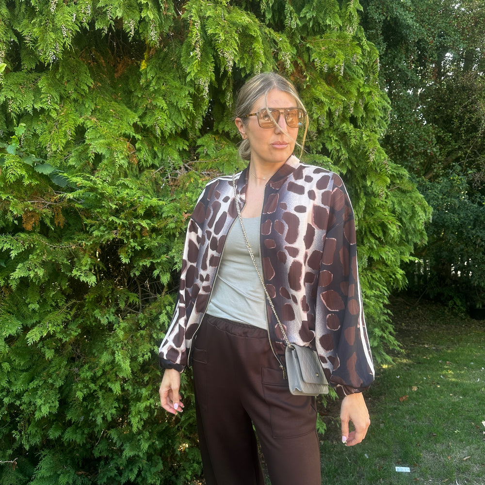 Pia Leopard Bomber - Blush Boutique Essex