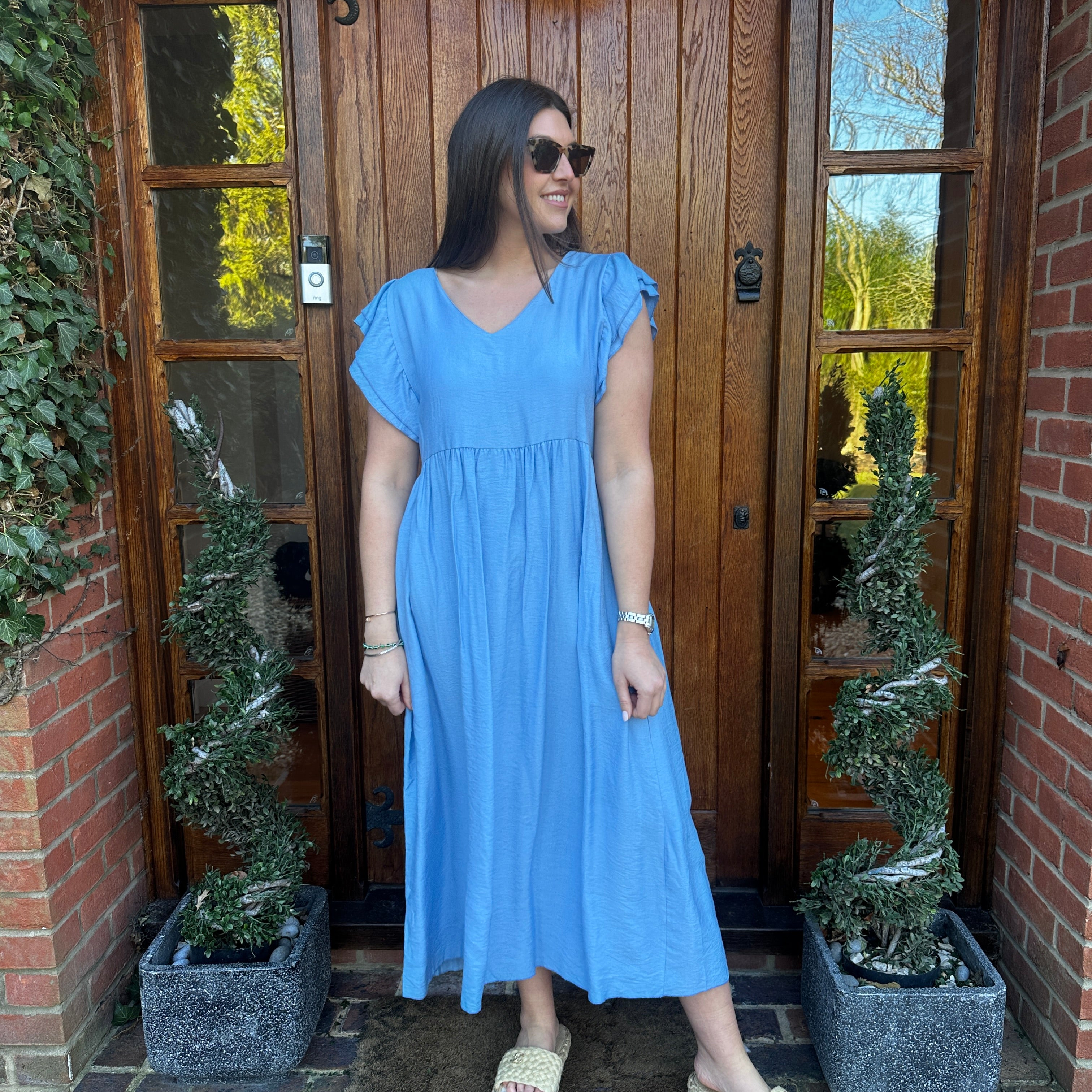Sam Button Dress - Blush Boutique Essex
