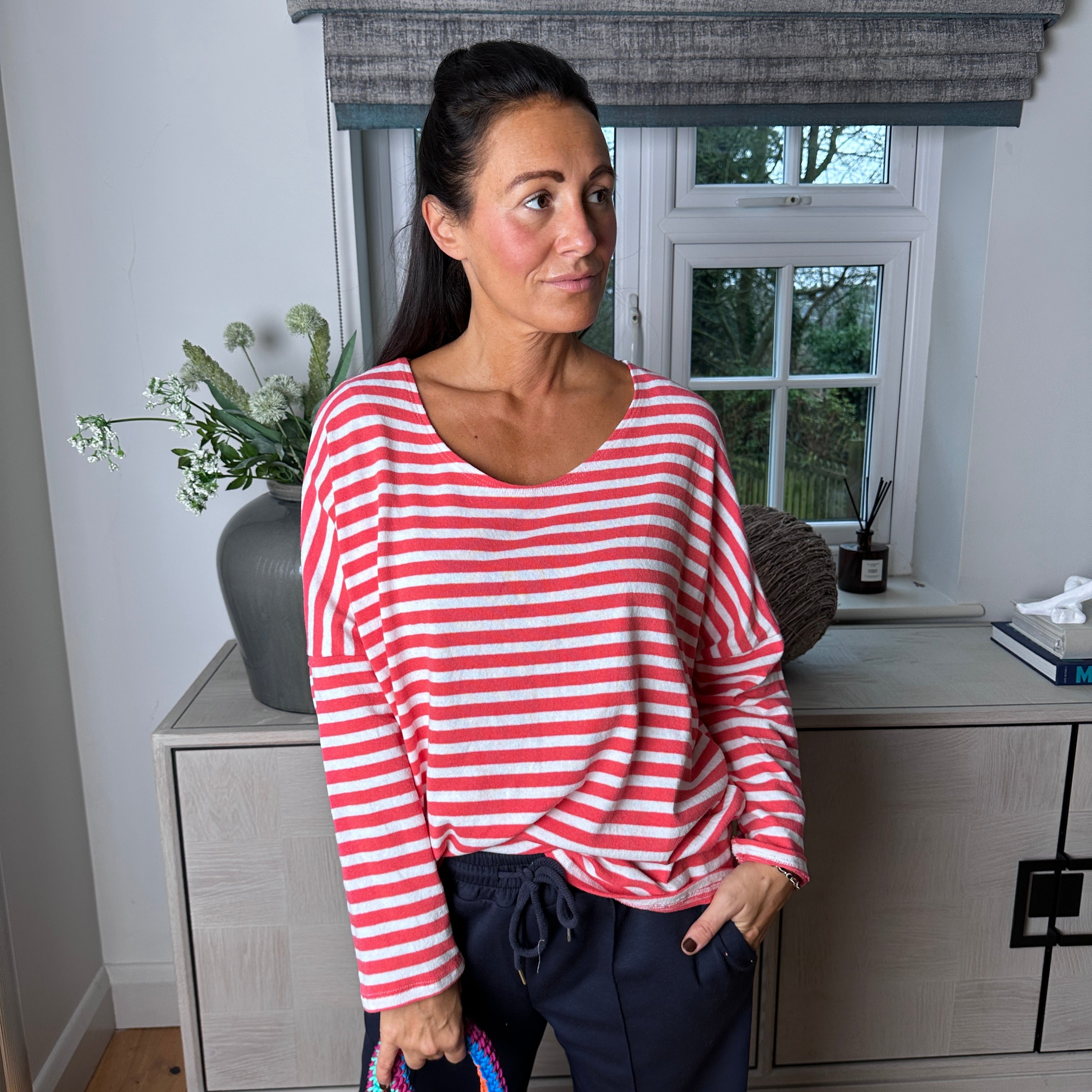 Jules stripe long sleeve T shirt - Blush Boutique Essex