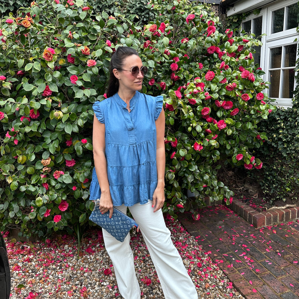 Jodie Denim Top - Blush Boutique Essex