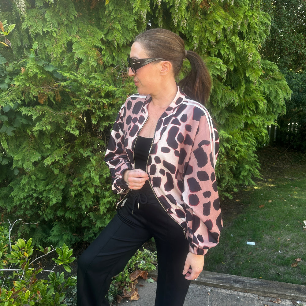 Pia Leopard Bomber - Blush Boutique Essex