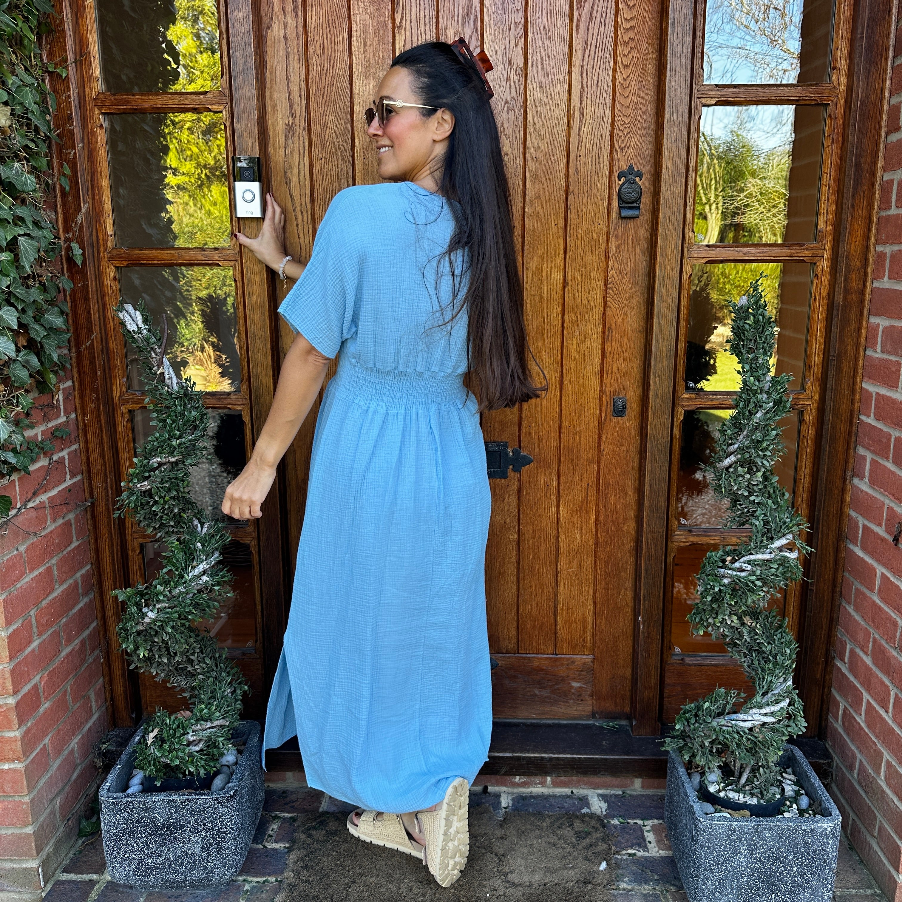 Chloe Cotton Cheesecloth Dress - Blush Boutique Essex
