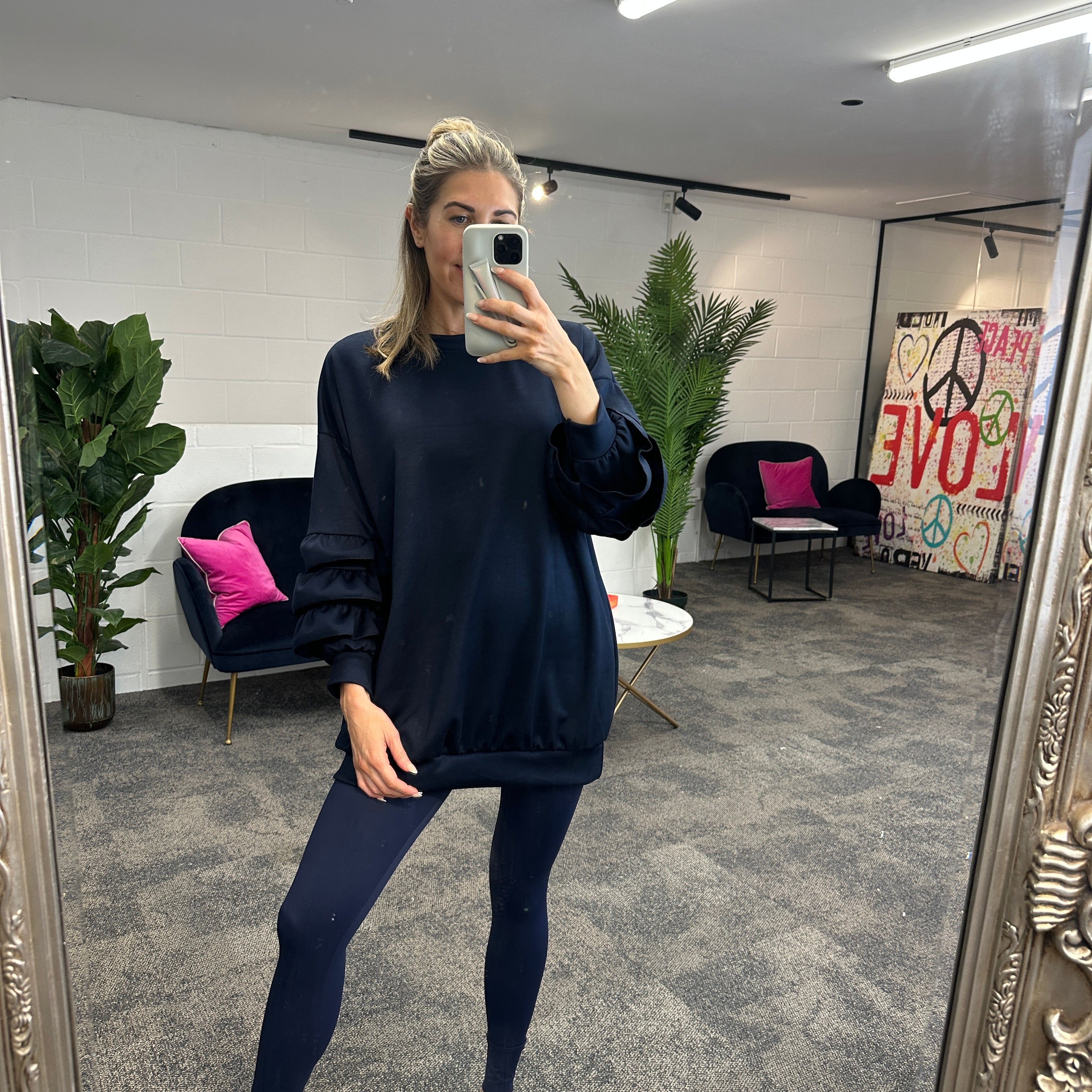 Juni Ruffle Sweatshirt - Blush Boutique Essex