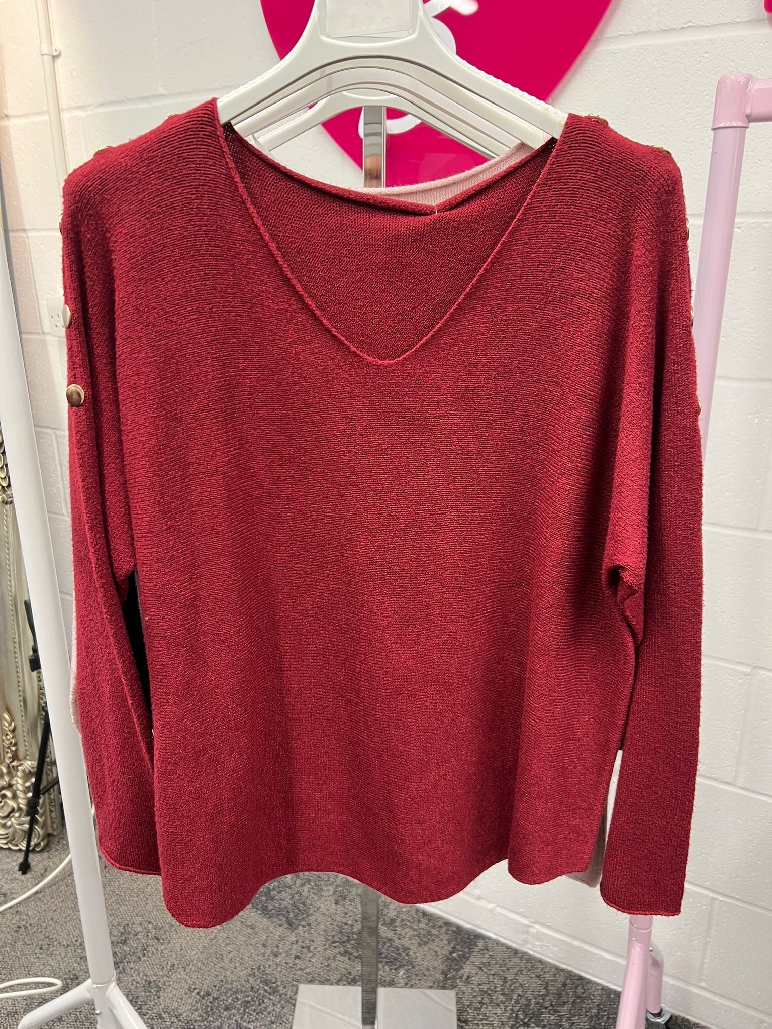 Ingrid Button Knit - Blush Boutique Essex