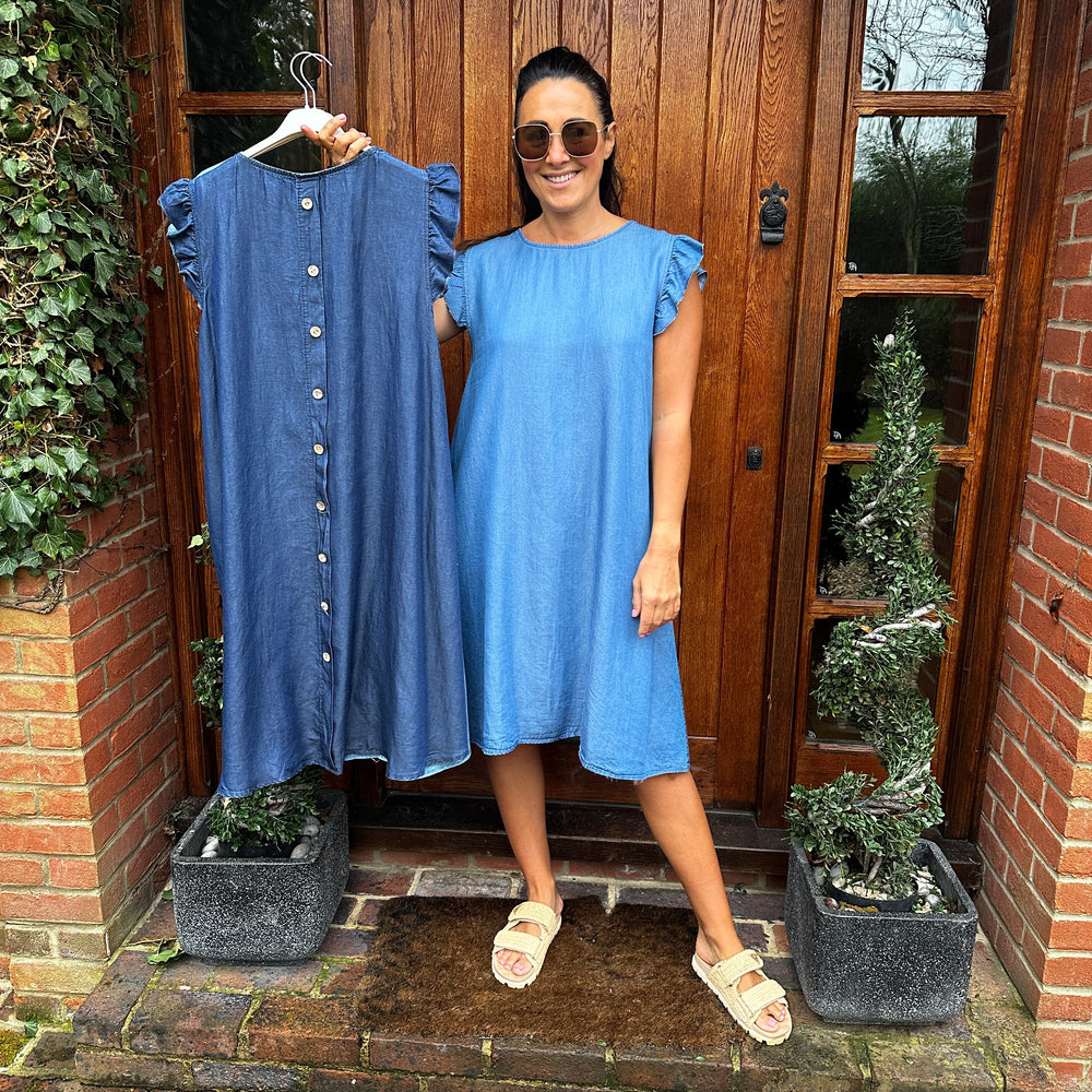 Dulce Denim Dress - Blush Boutique Essex