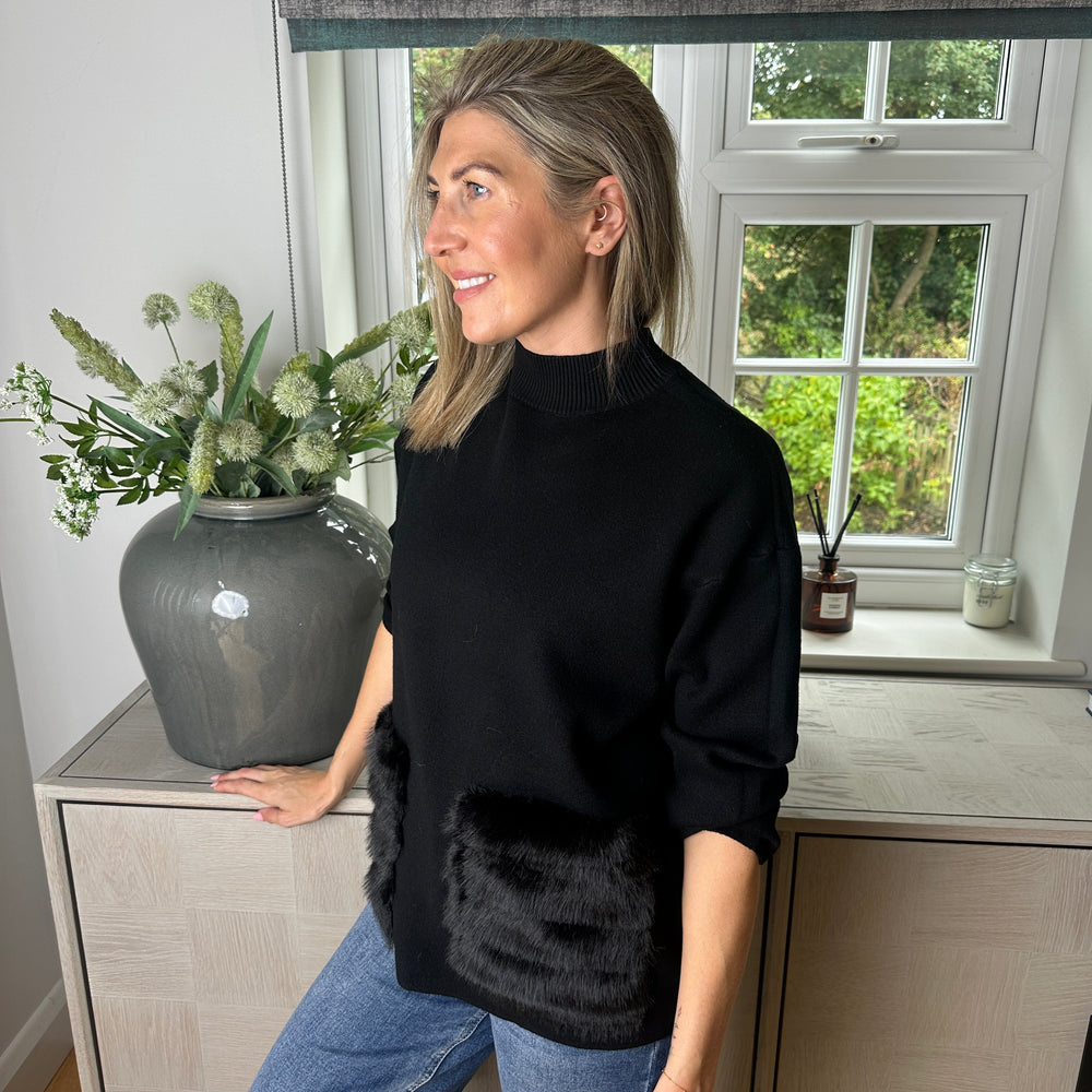 Alma Fur Knit - Blush Boutique Essex