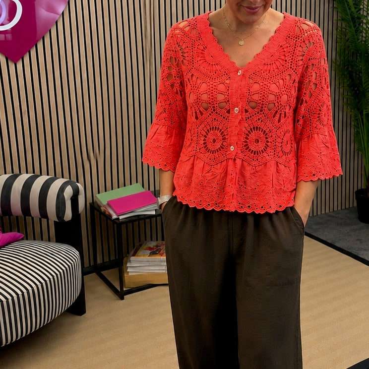 Zoe Crochet Cardigan - Blush Boutique Essex