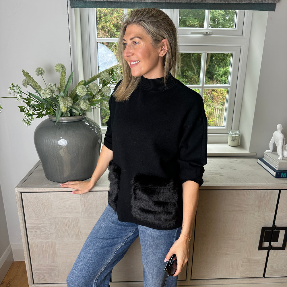 Alma Fur Knit - Blush Boutique Essex