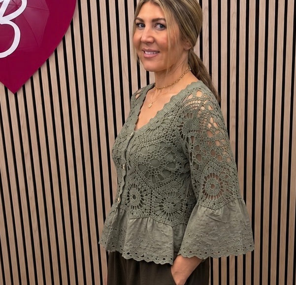 Zoe Crochet Cardigan - Blush Boutique Essex