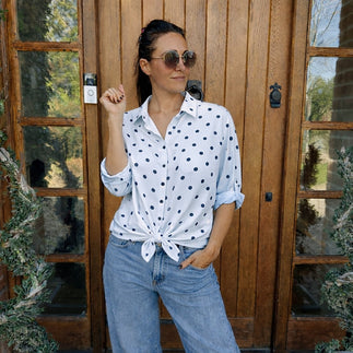 Suzy tie shirt - Blush Boutique Essex