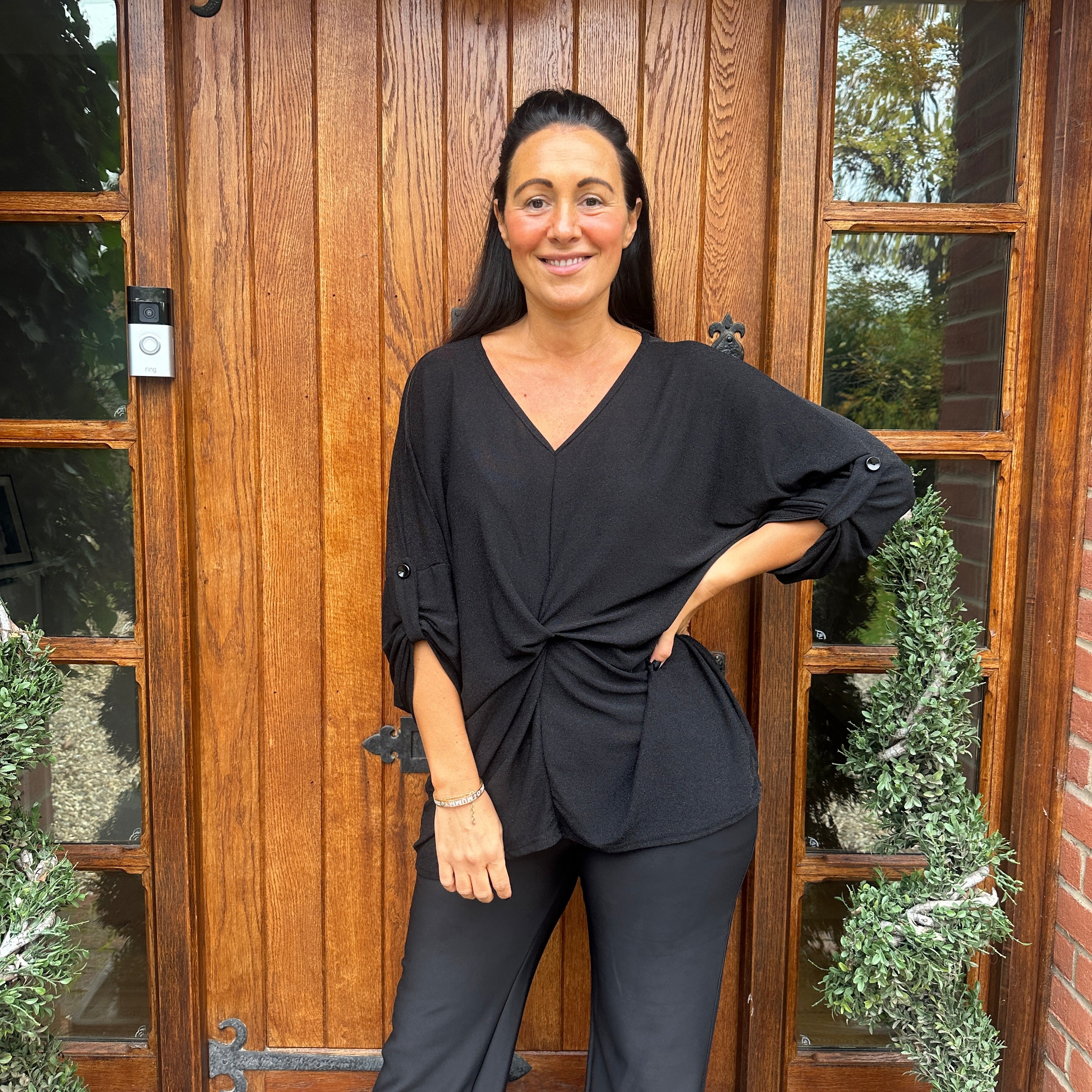 Hollie Lurex Knot Top - Blush Boutique Essex