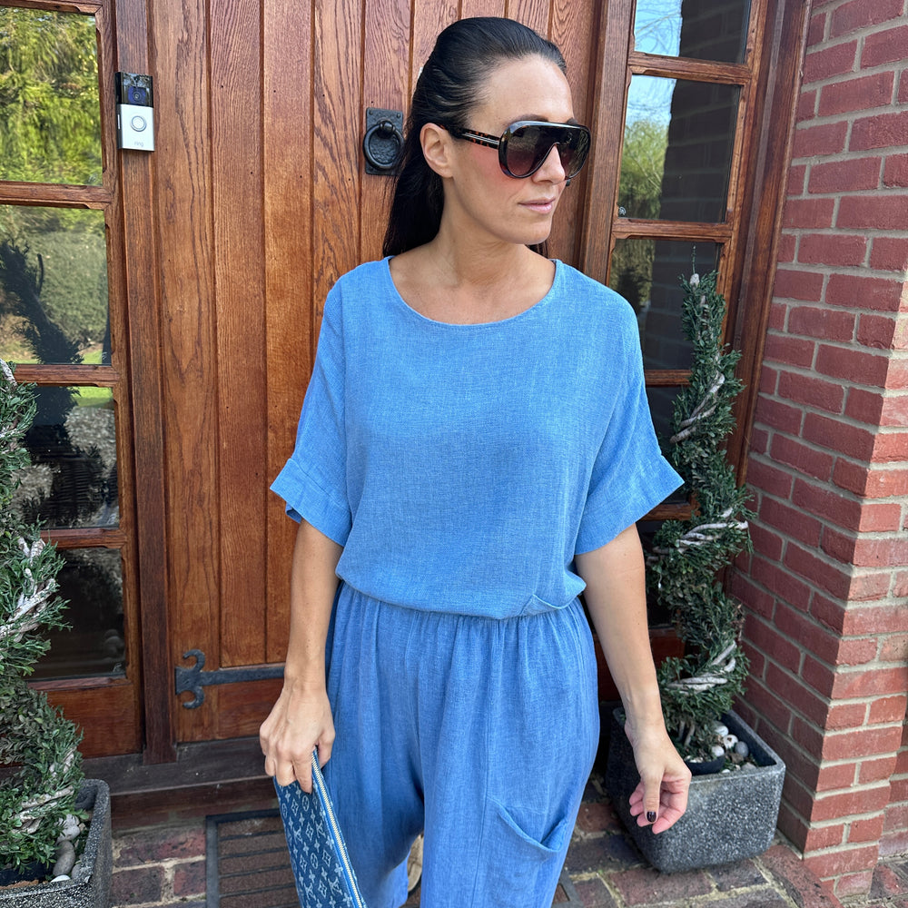 Cherry Linen Top - Blush Boutique Essex