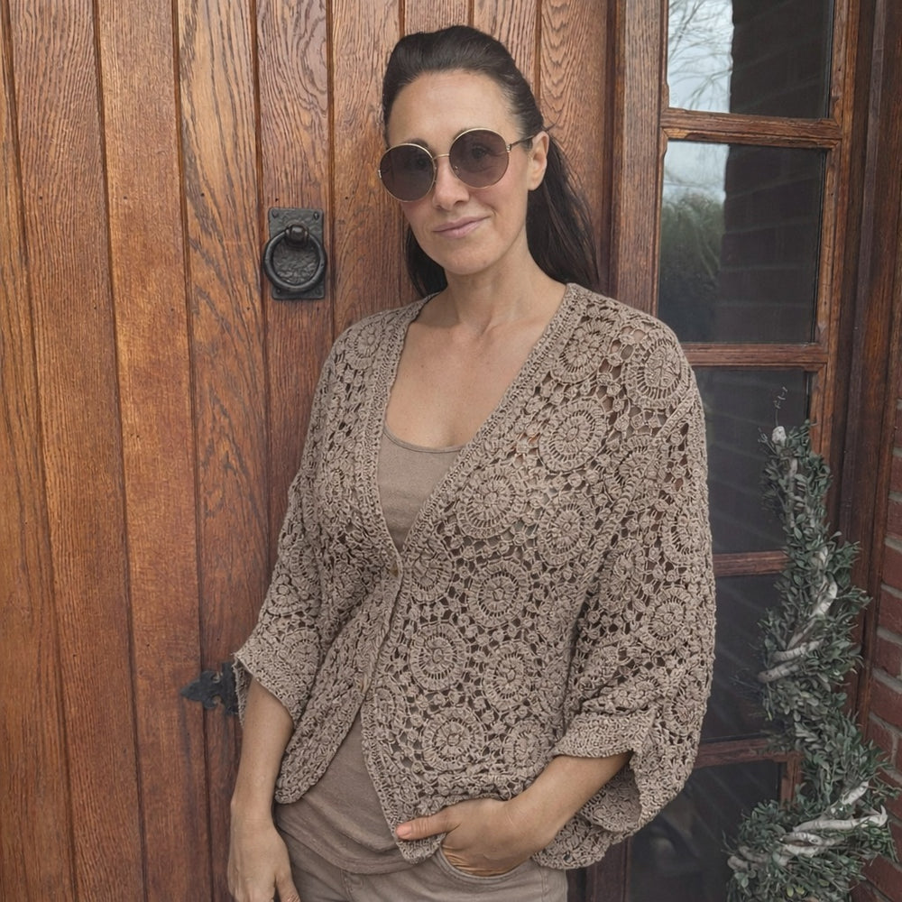 Roxy Crochet Cardigan - Blush Boutique Essex