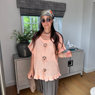 Lexie Button Top - Blush Boutique Essex