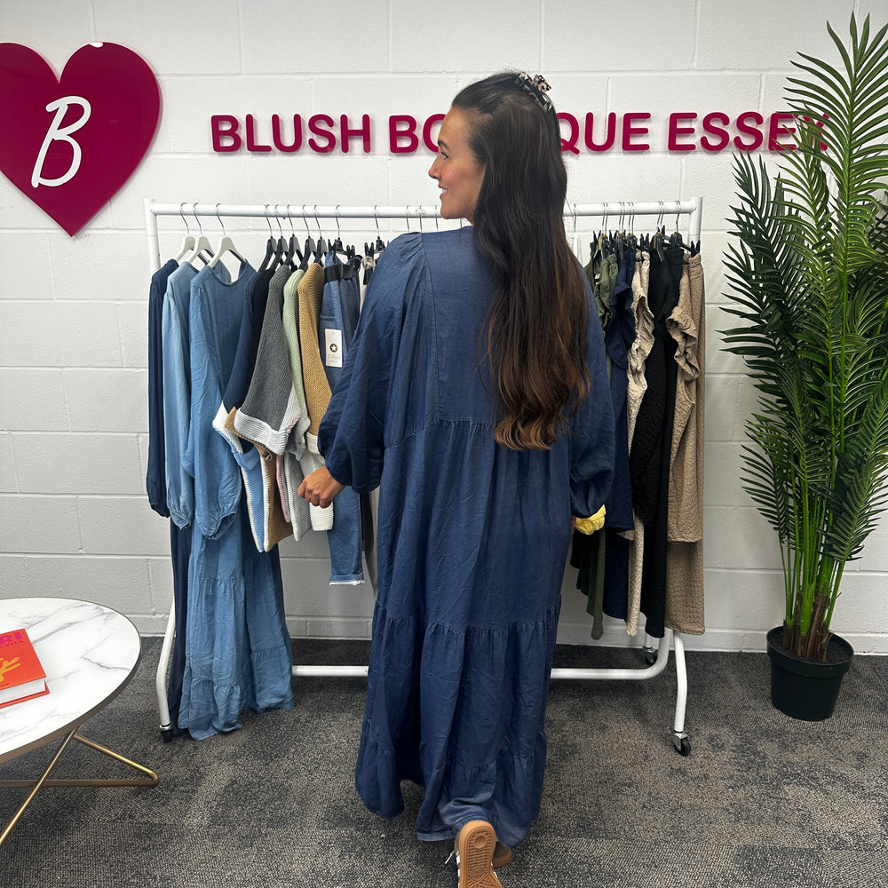 Florence Denim Dress - Blush Boutique Essex