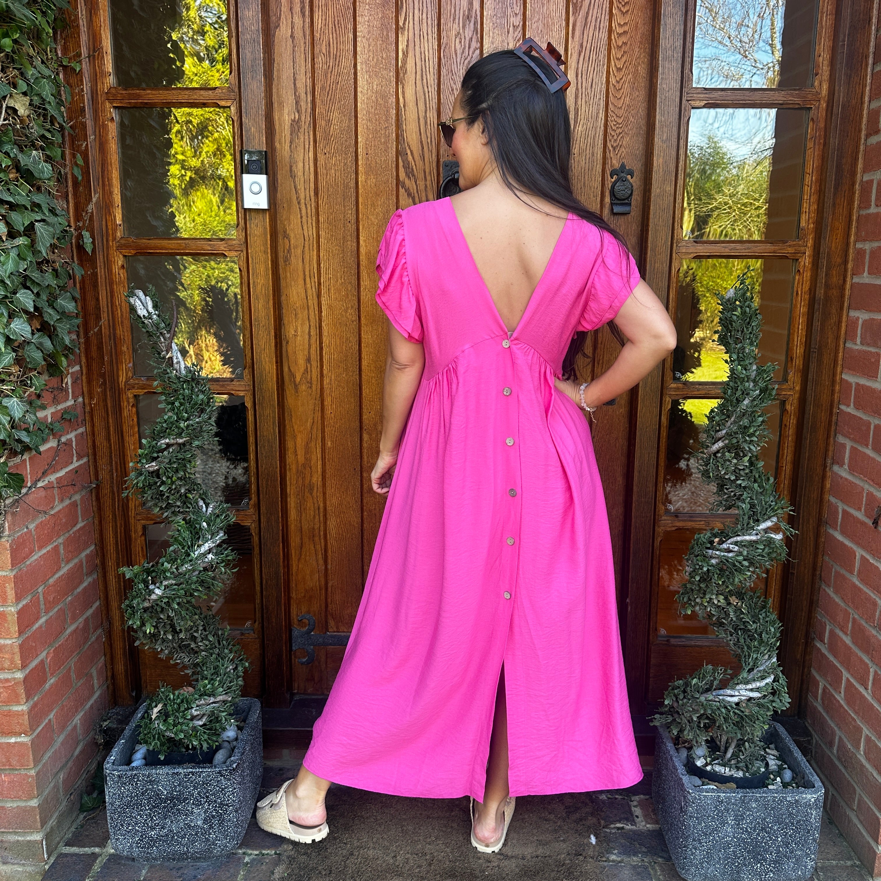 Sam Button Dress - Blush Boutique Essex
