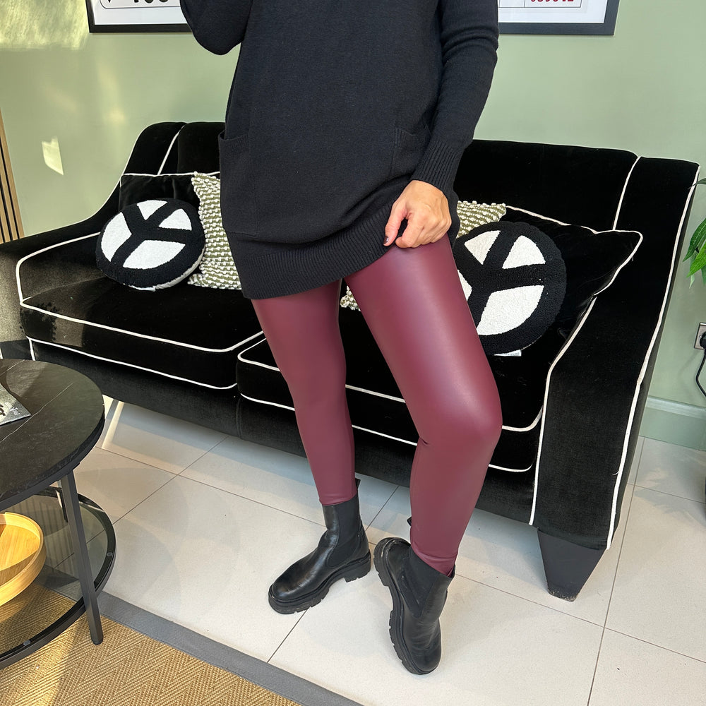 Leah Leather Look Leggings - Blush Boutique Essex