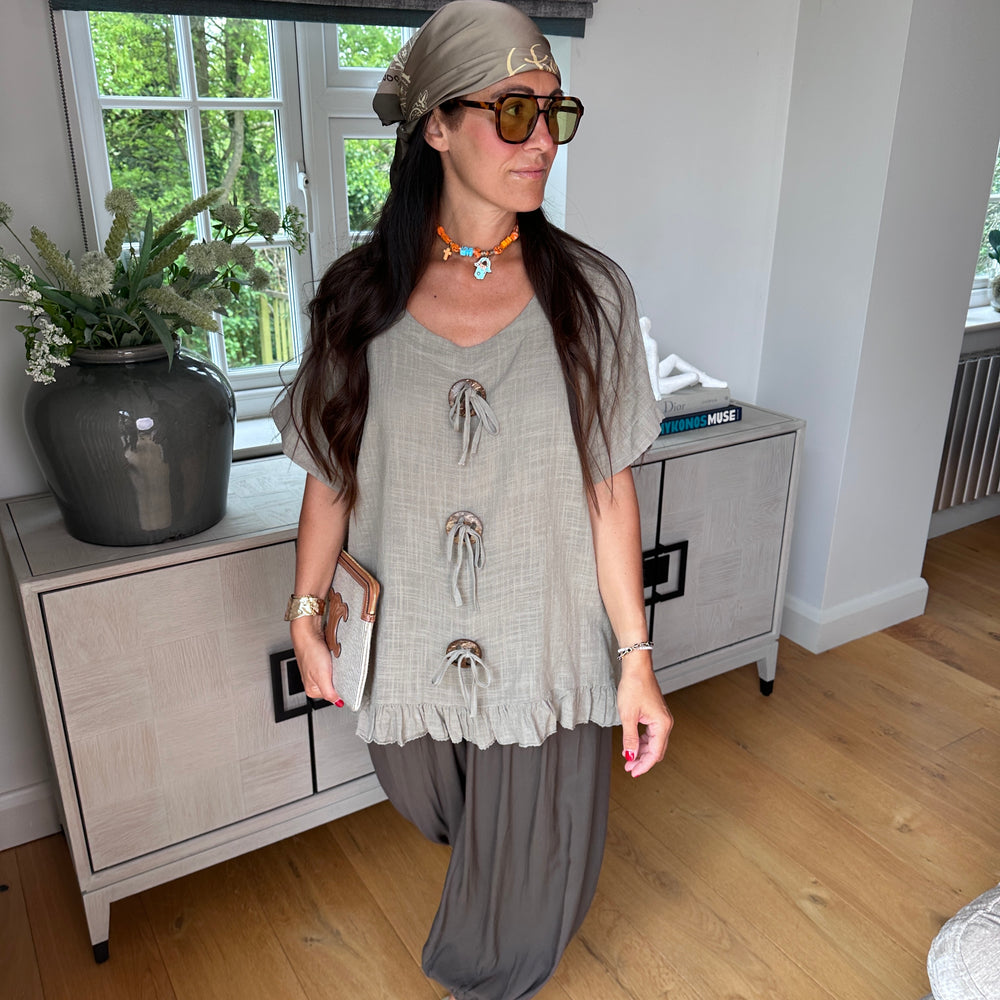 Lexie Button Top - Blush Boutique Essex