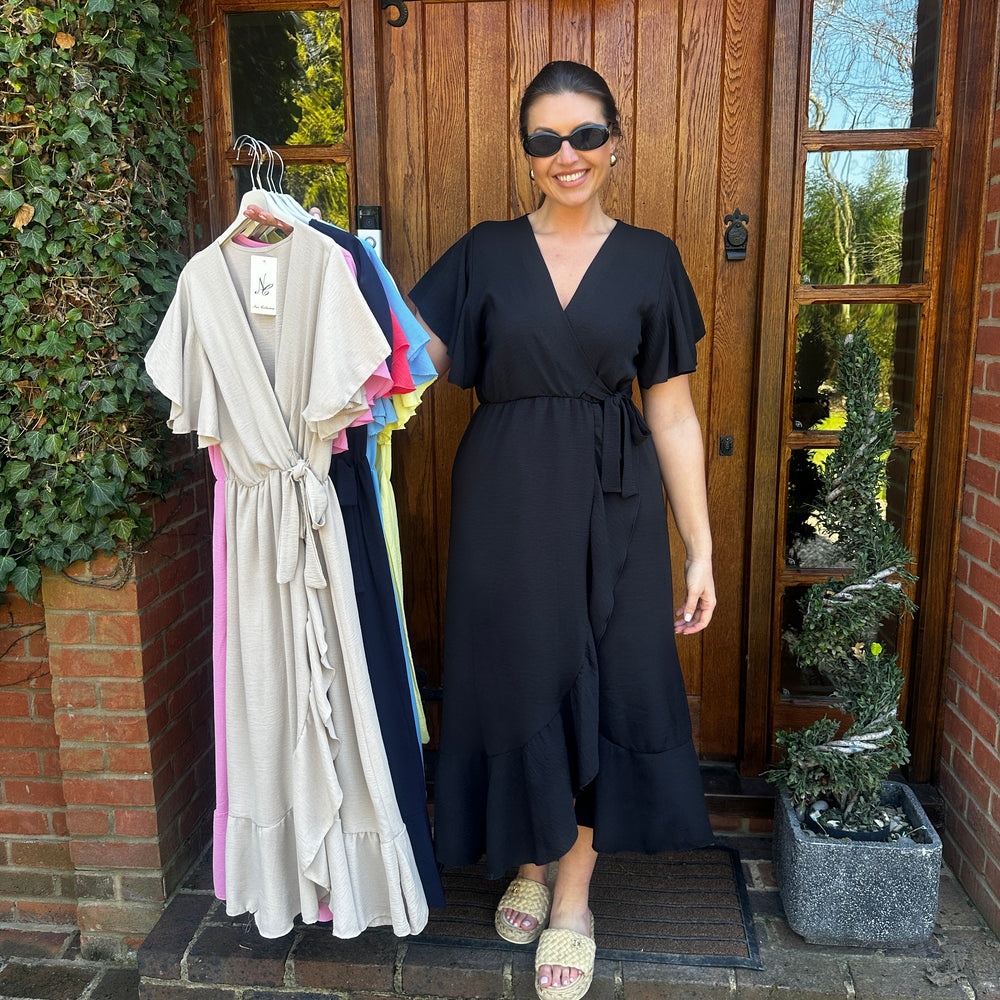 Rachel Ruffle Wrap Dress - Blush Boutique Essex