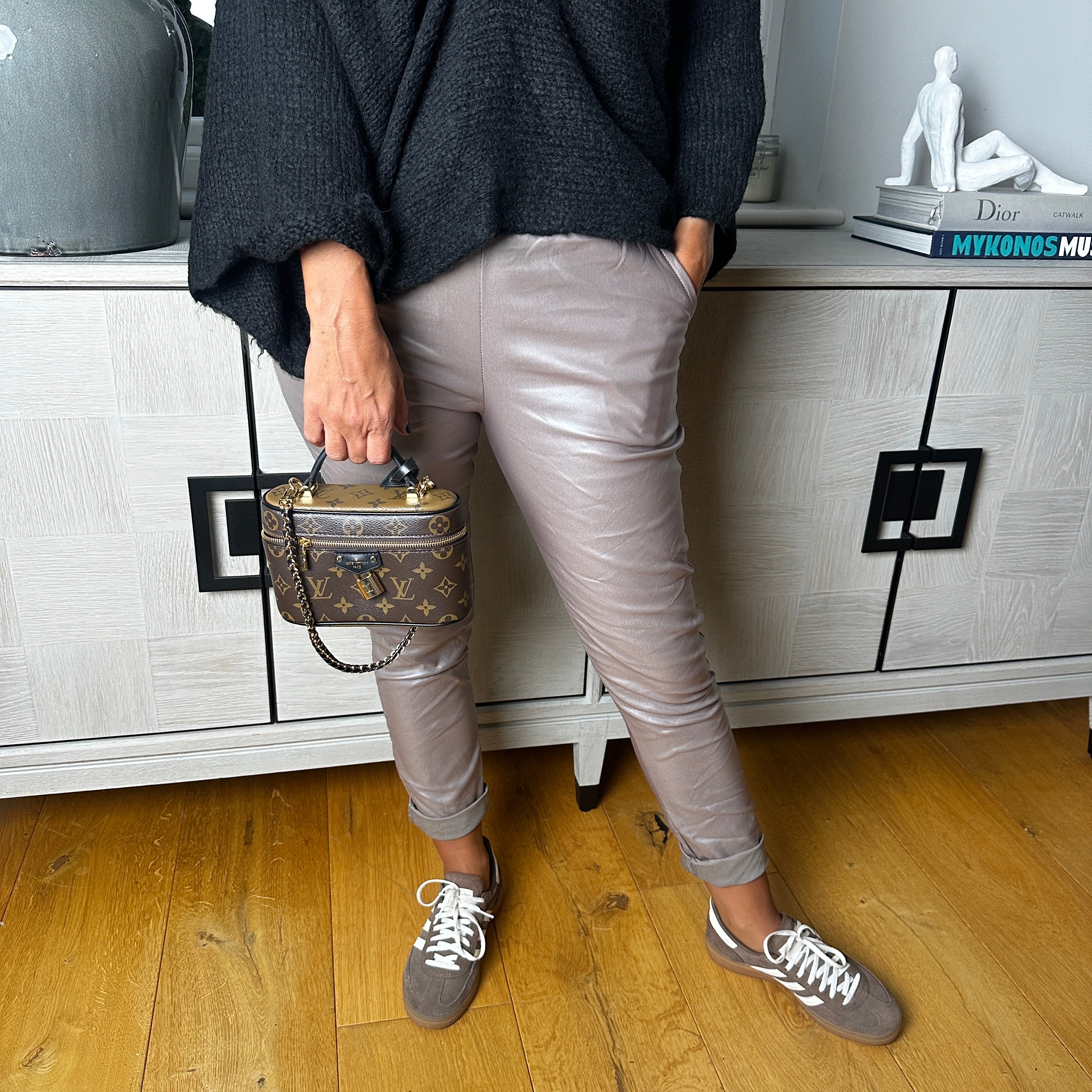 Carli Faux Leather Magic Trousers - Blush Boutique Essex