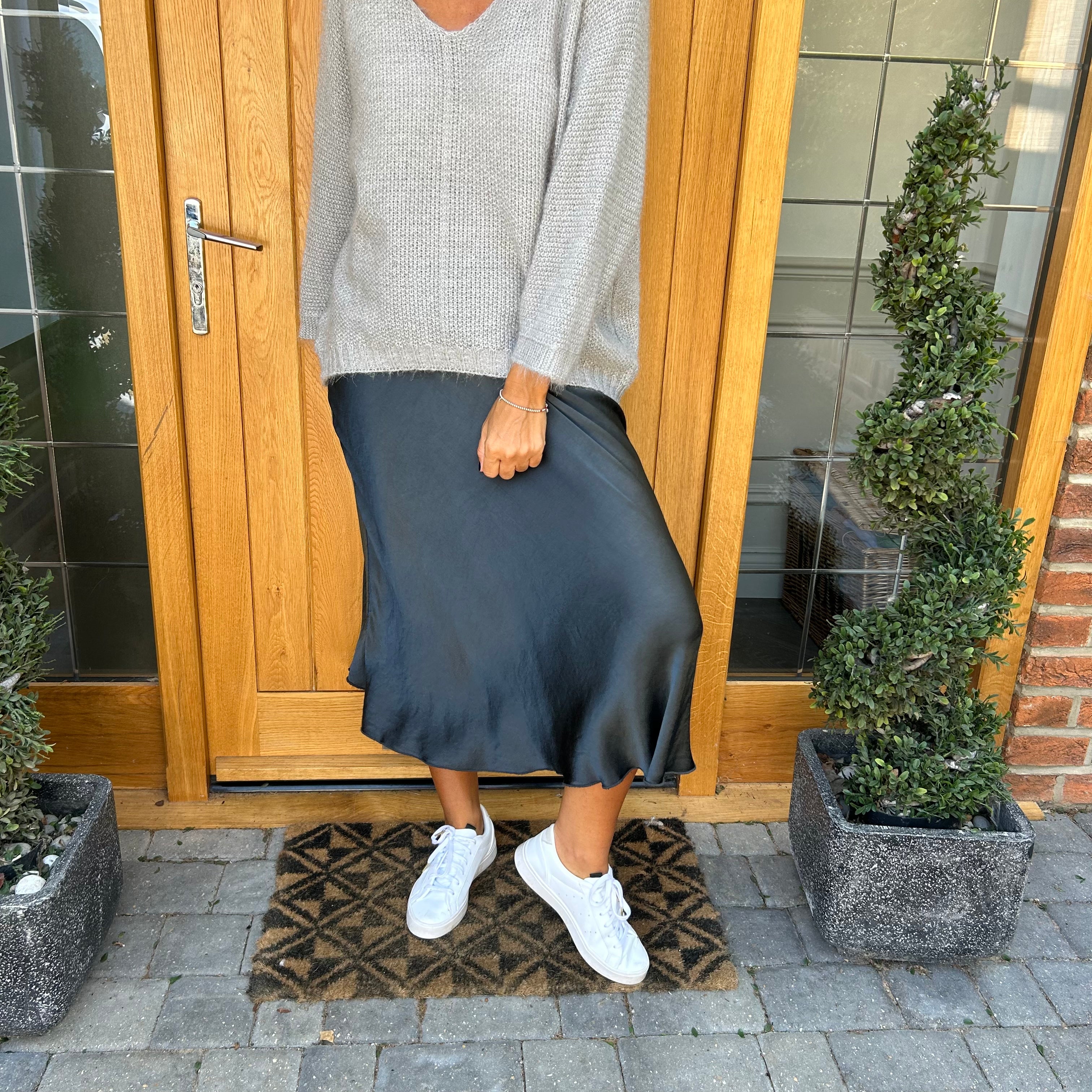 Satin midi skirt - Blush Boutique Essex