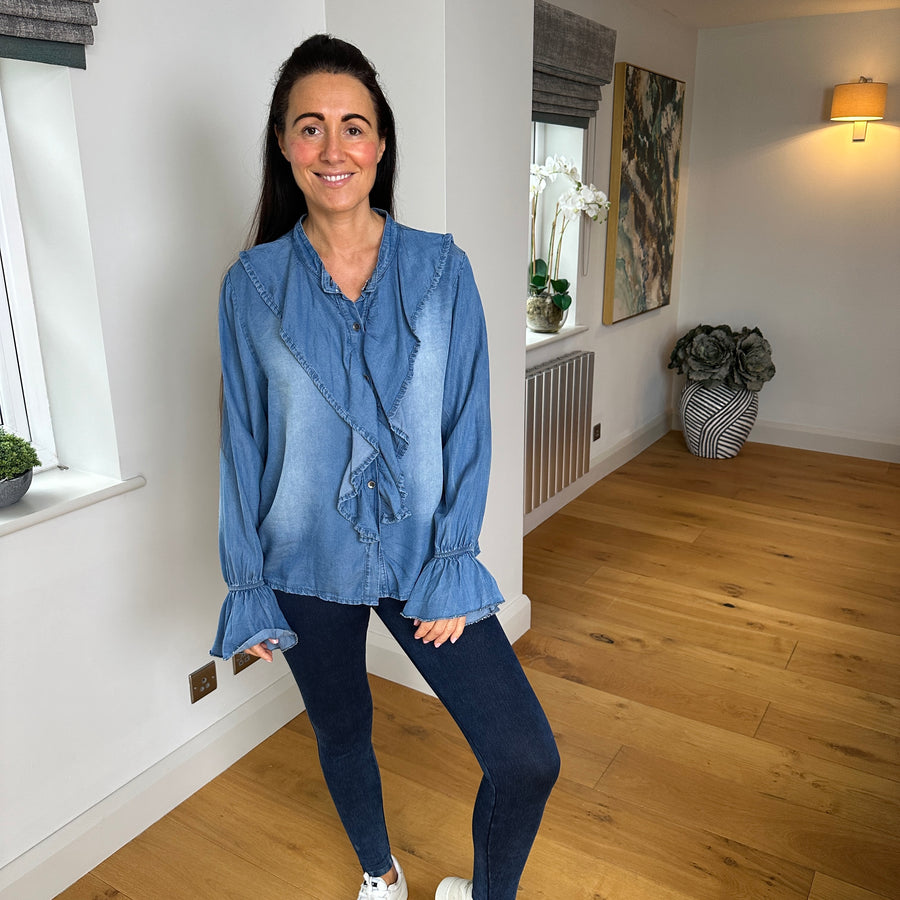 Dani Denim Shirt Blush Boutique Essex