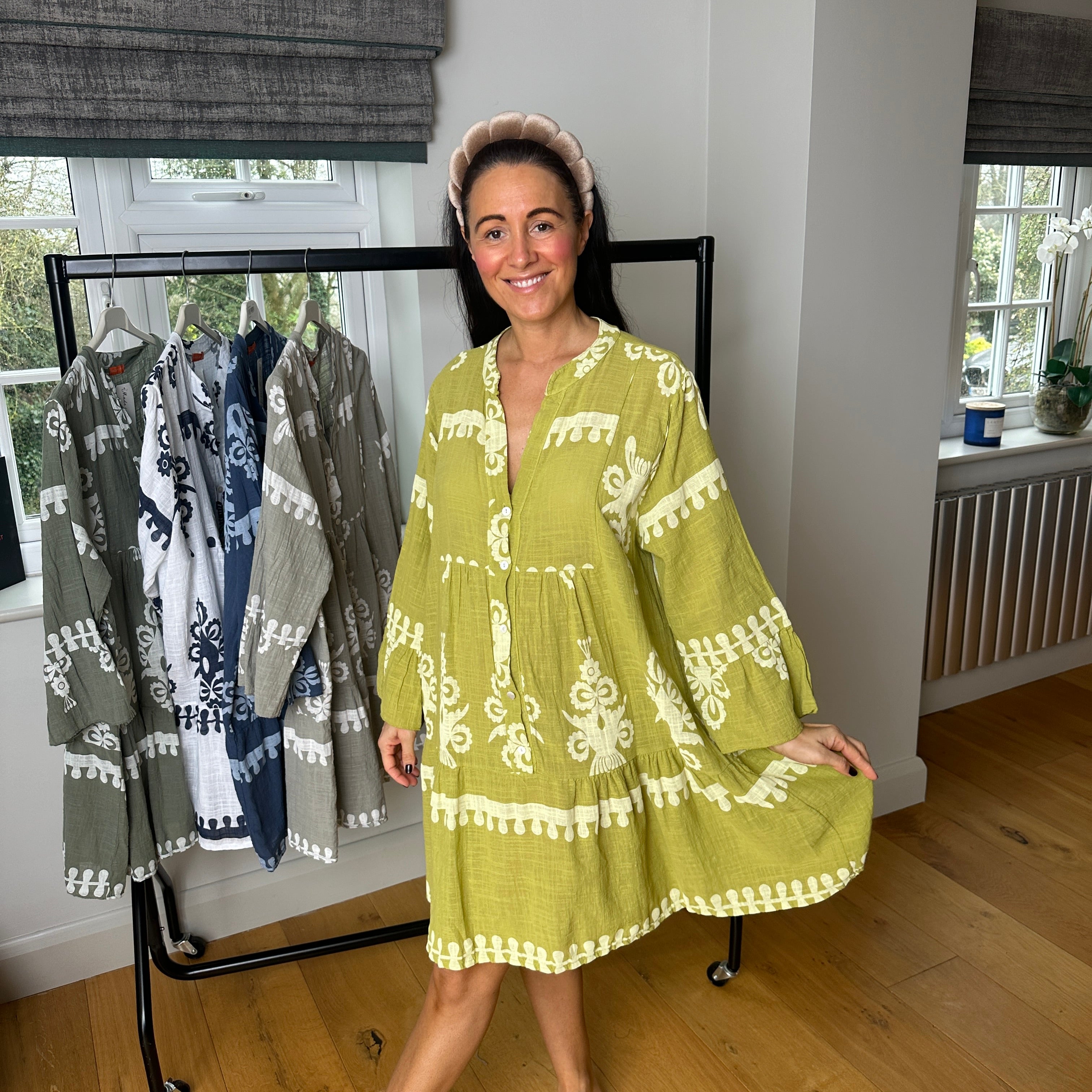 Amelia Cotton Swing Dress - Blush Boutique Essex