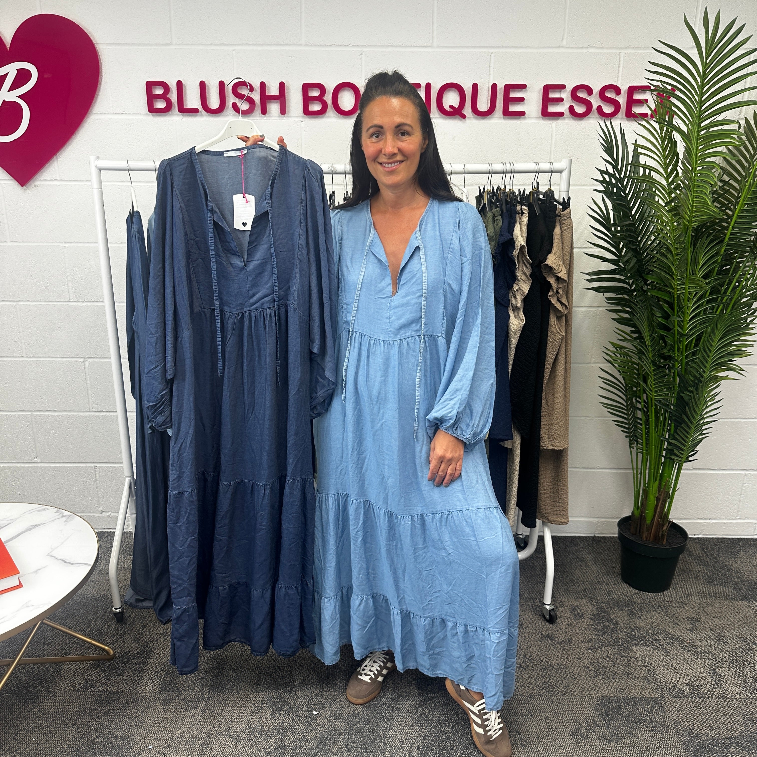 Florence Denim Dress - Blush Boutique Essex