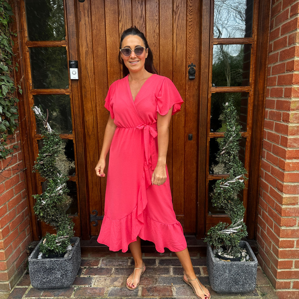 Rachel Ruffle Wrap Dress - Blush Boutique Essex