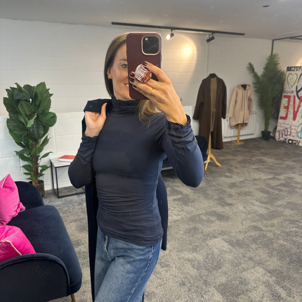 Ruche Roll Neck - Blush Boutique Essex