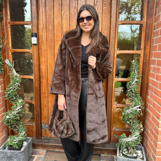 Gio Faux Fur Coat - Blush Boutique Essex