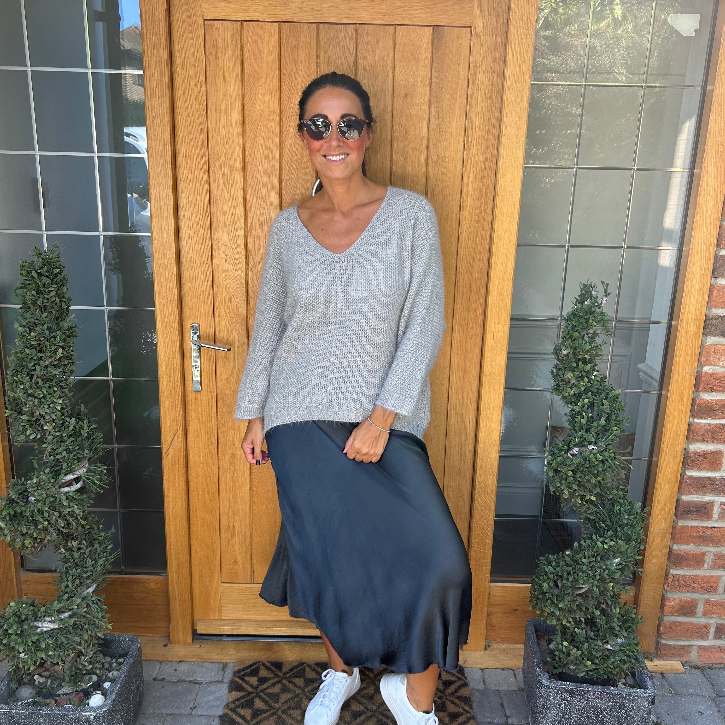 Satin midi skirt - Blush Boutique Essex