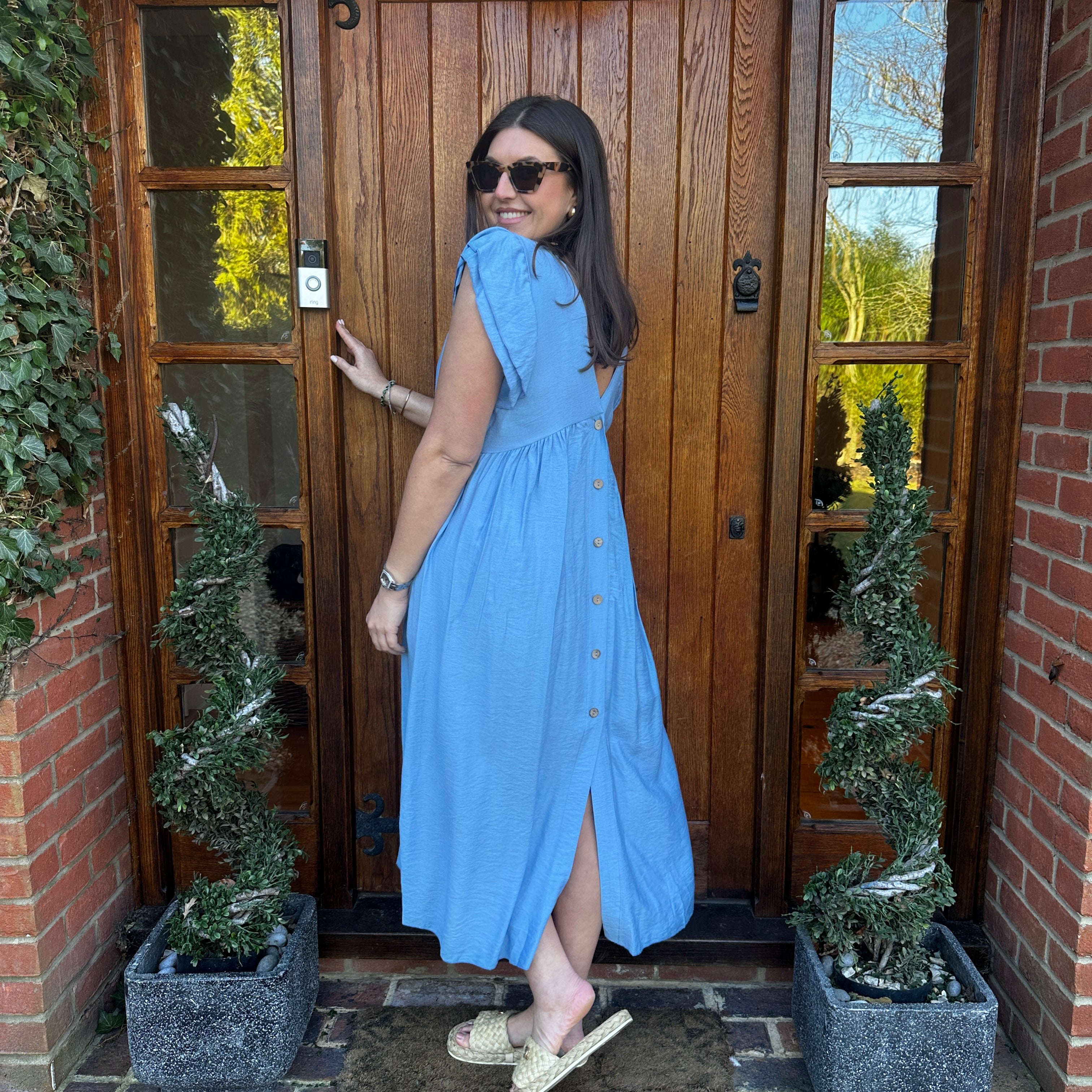 Sam Button Dress - Blush Boutique Essex