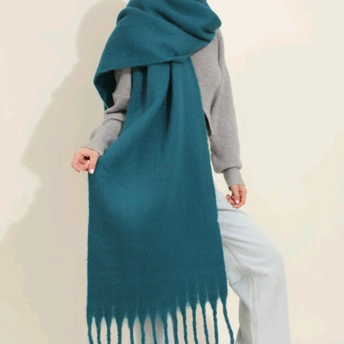 Chunky plain scarf - Blush Boutique Essex