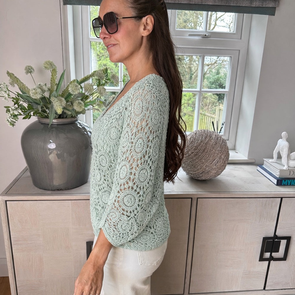 Roxy Crochet Cardigan - Blush Boutique Essex