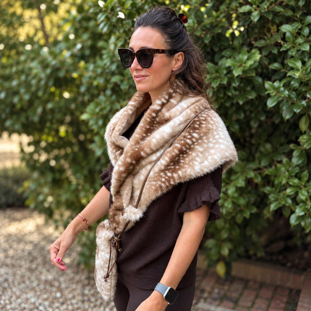 Piper Fur Neck Shawl - Blush Boutique Essex