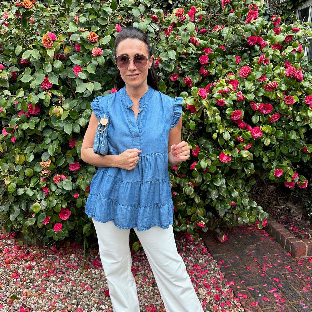 Jodie Denim Top - Blush Boutique Essex