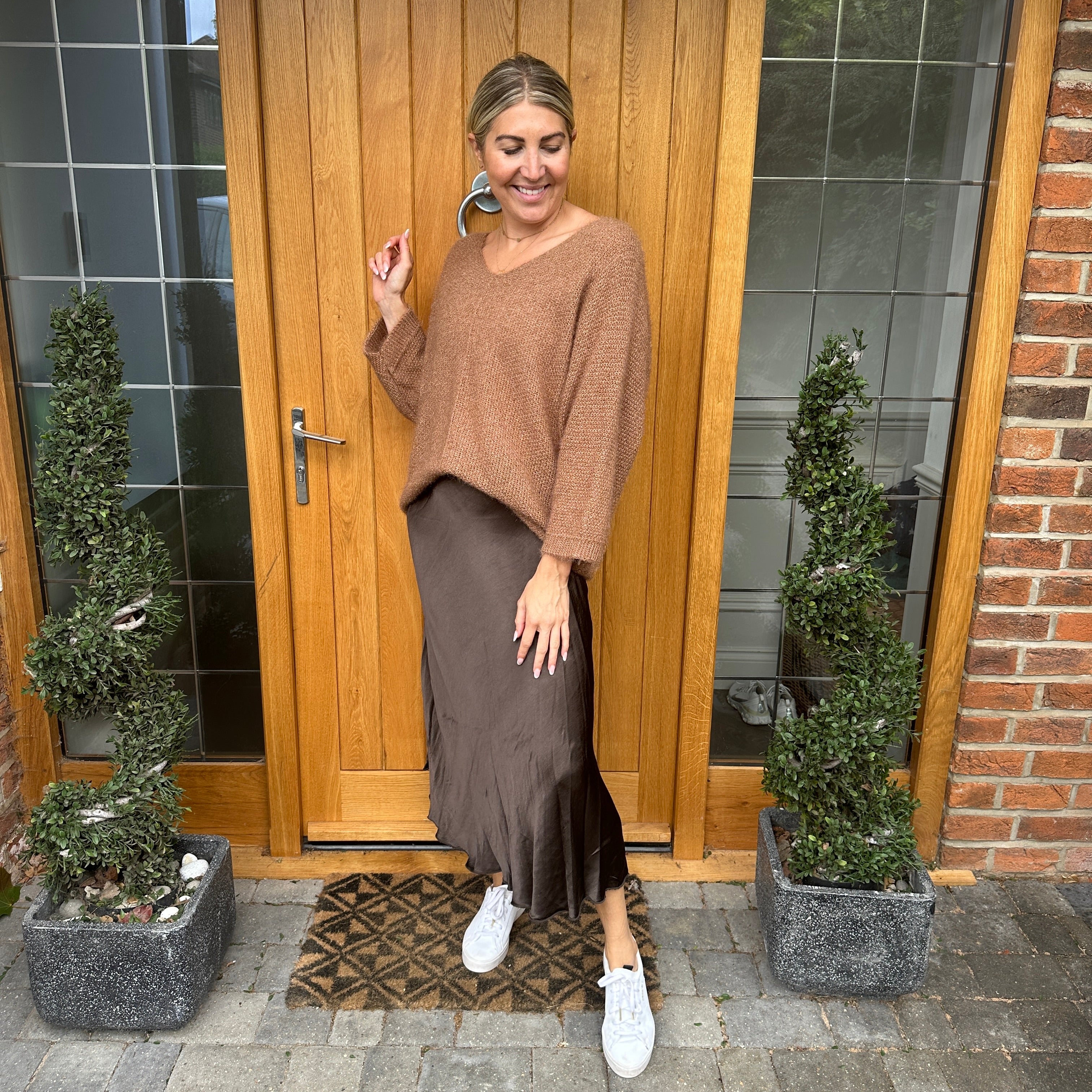Satin midi skirt - Blush Boutique Essex