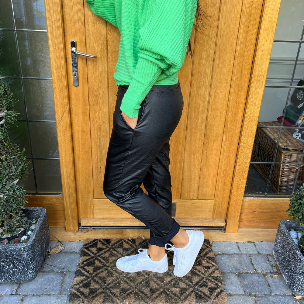 Carli Faux Leather Magic Trousers - Blush Boutique Essex