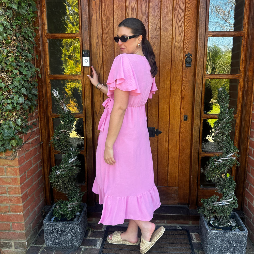 Rachel Ruffle Wrap Dress - Blush Boutique Essex