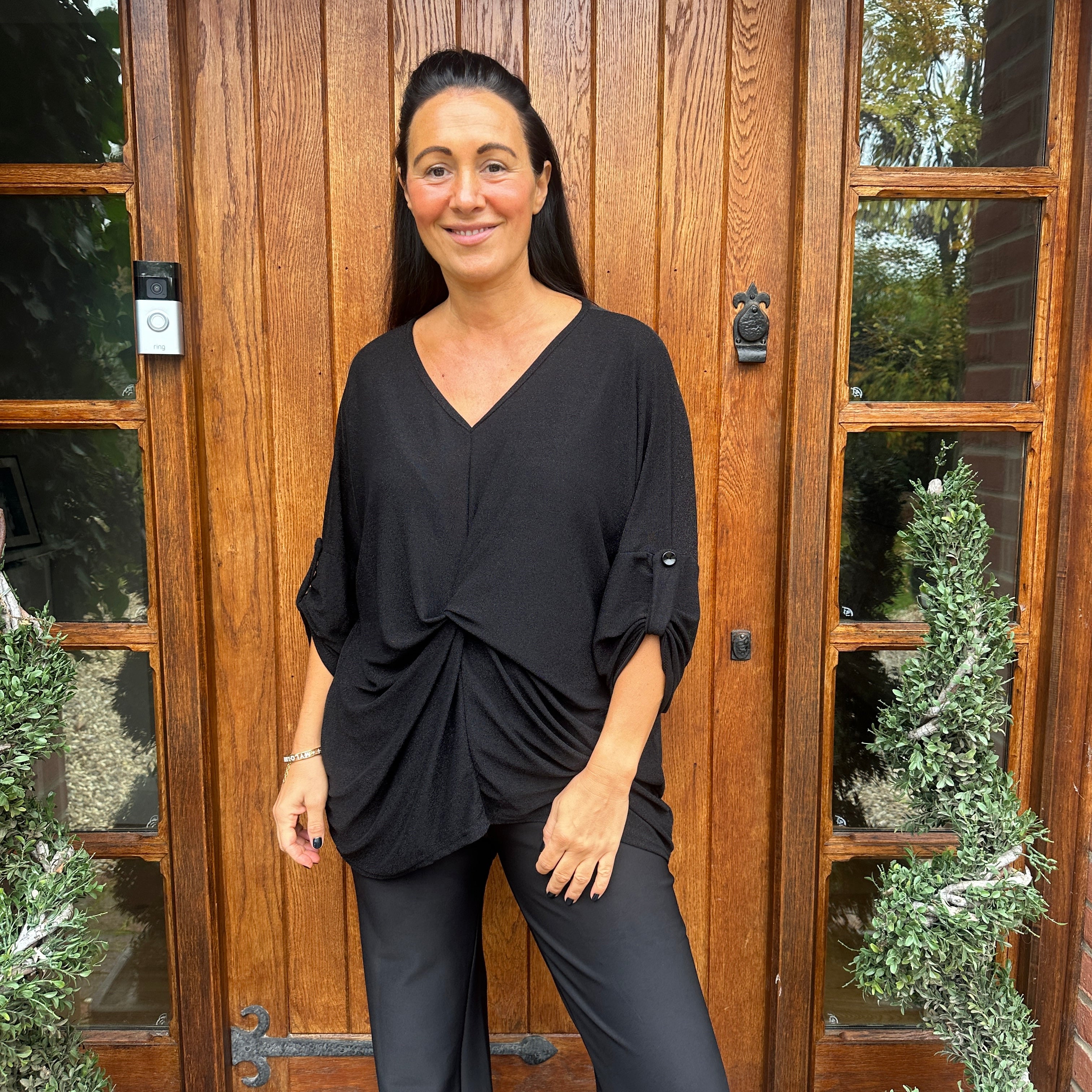 Hollie Lurex Knot Top - Blush Boutique Essex