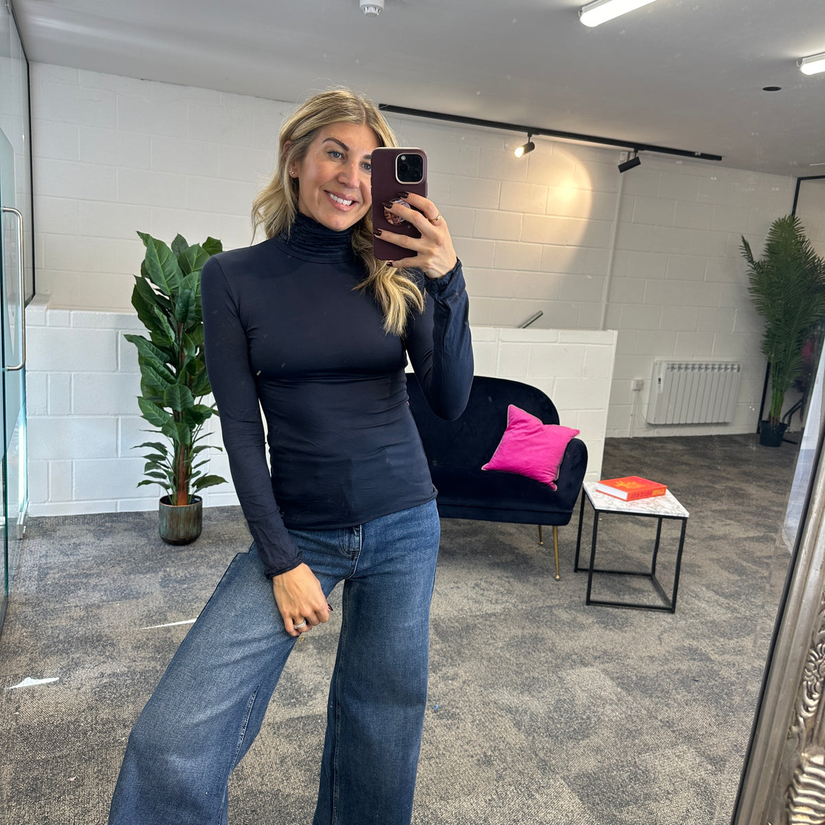 Ruche Roll Neck - Blush Boutique Essex