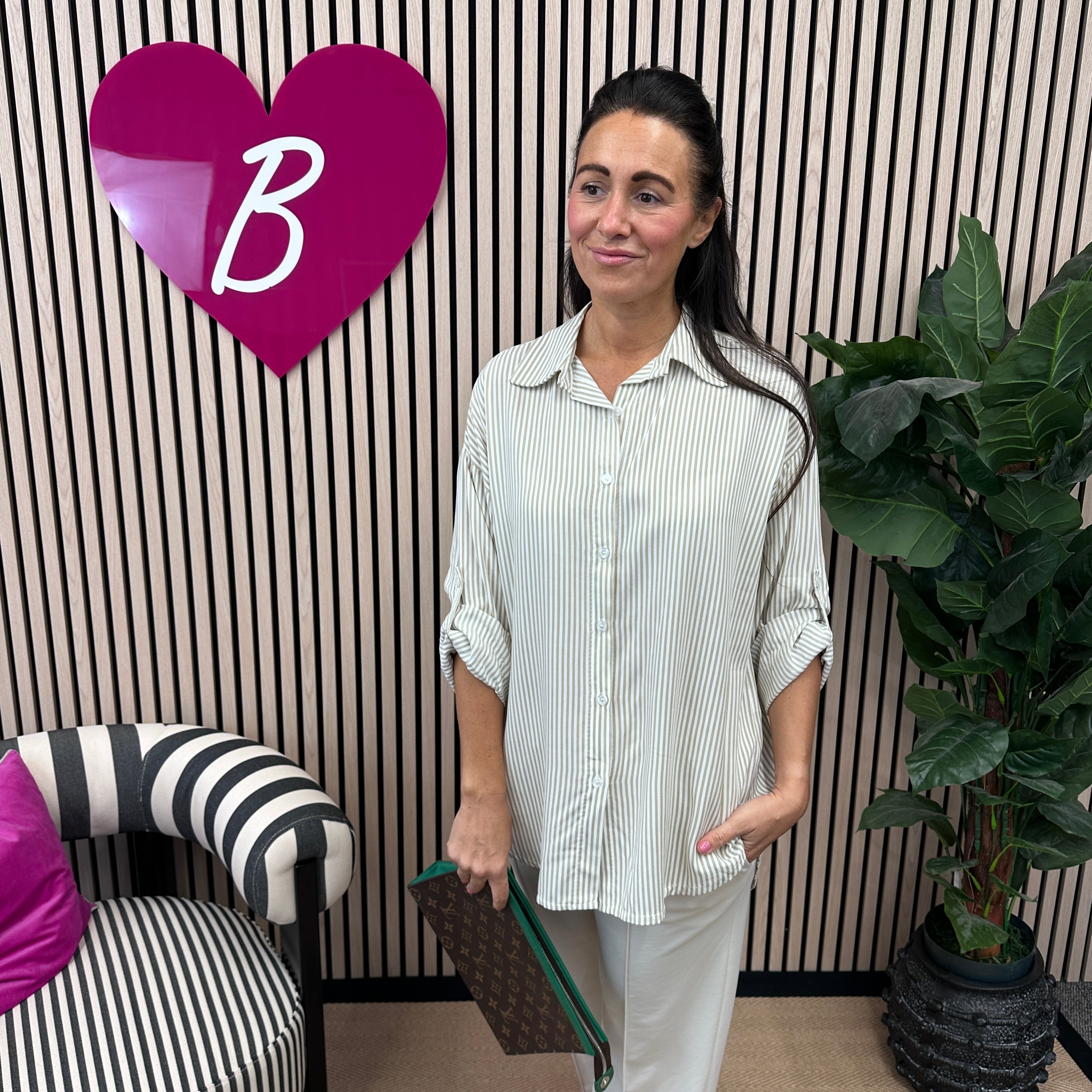 Aidan Pinstripe Shirt - Blush Boutique Essex