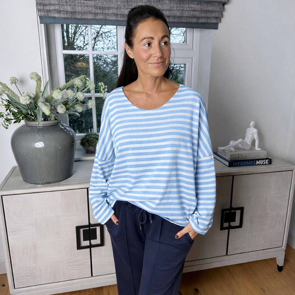 Jules stripe long sleeve T shirt - Blush Boutique Essex