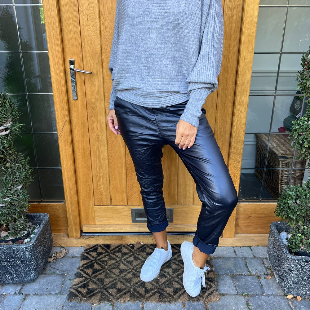 Carli Faux Leather Magic Trousers - Blush Boutique Essex