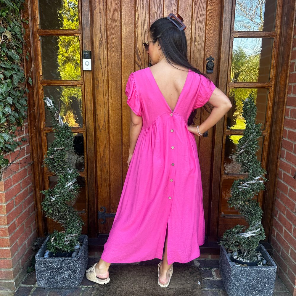 Sam Button Dress - Blush Boutique Essex