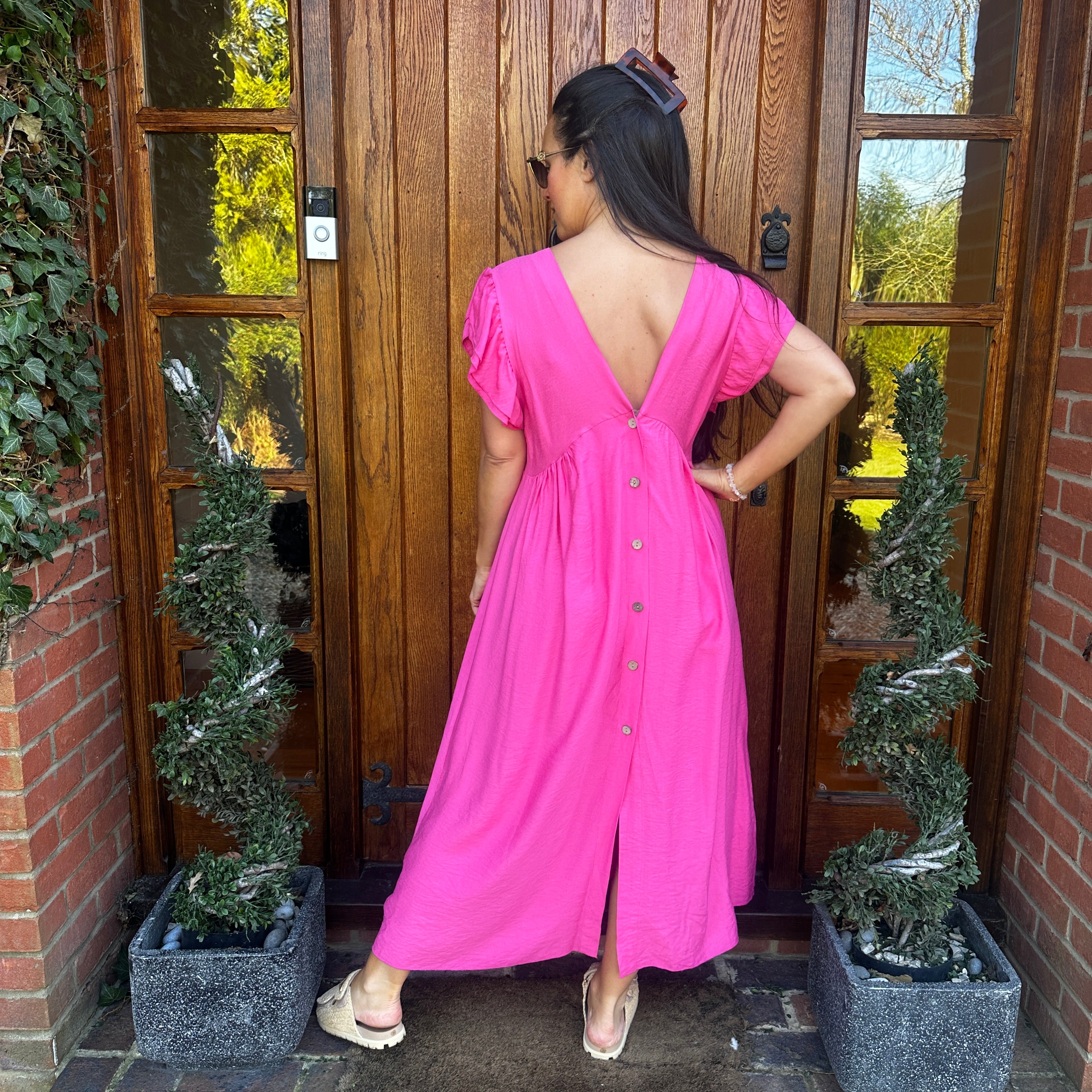Sam Button Dress - Blush Boutique Essex