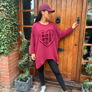 Jax Heart Sweatshirt - Blush Boutique Essex